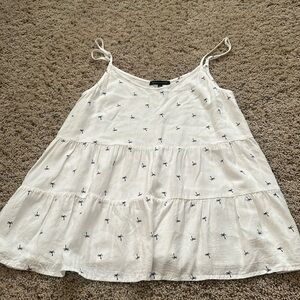 Staccato white tank top with navy palm trees